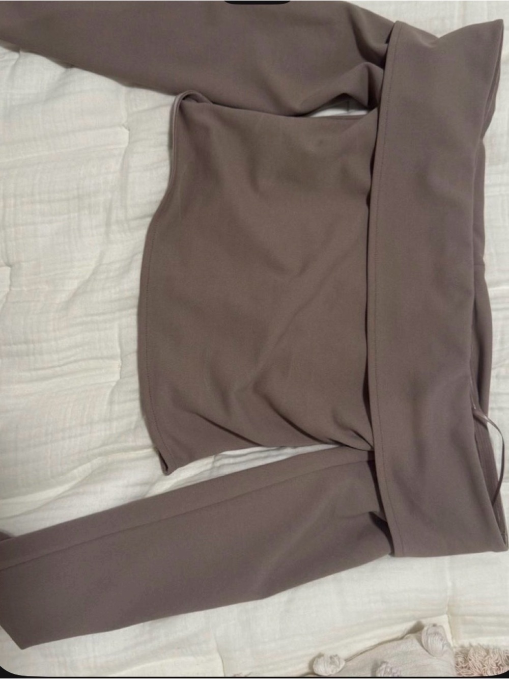 Abercrombie & Fitch Off-Shoulder Jumpsuit in Taupe Brown
